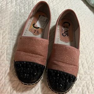 Pink & Black Womens Espadrille
